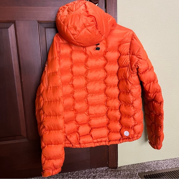 Marmot Orange Puffer Jacket 800 Fill Goose Down women’s small - Picture 2 of 7